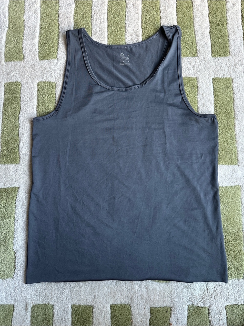Reebok Gray Tank Top Slightly Cropped Performance Sleeveless Shirt